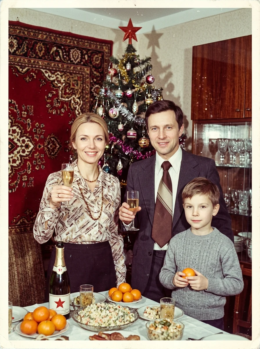 Новогоднее фото в стиле СССР