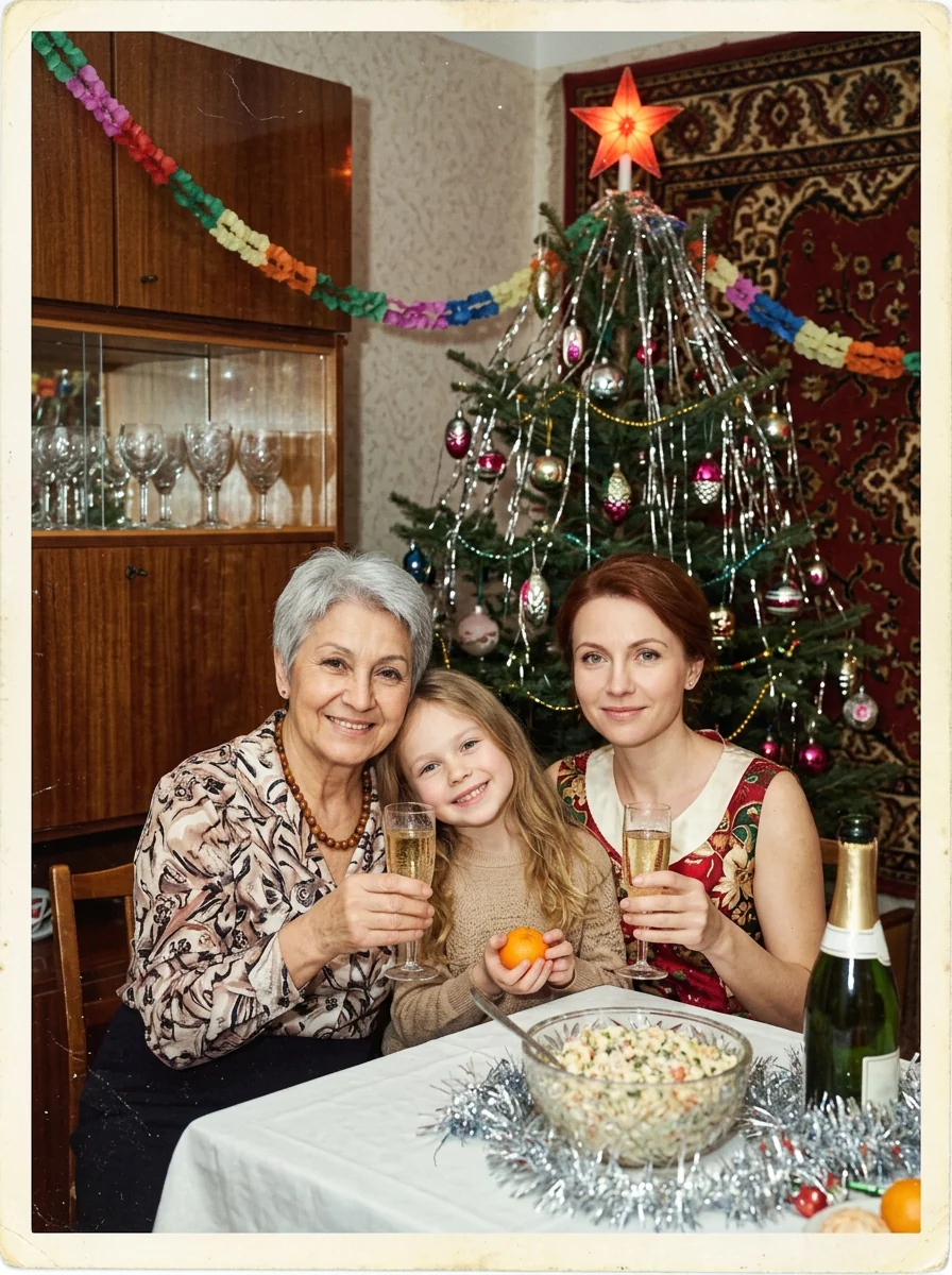 Новогоднее фото в стиле СССР — пример 1