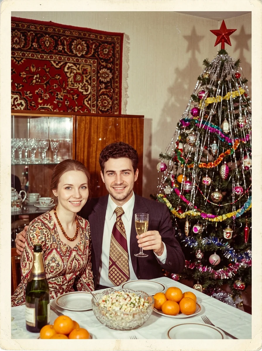 Новогоднее фото в стиле СССР — пример 2