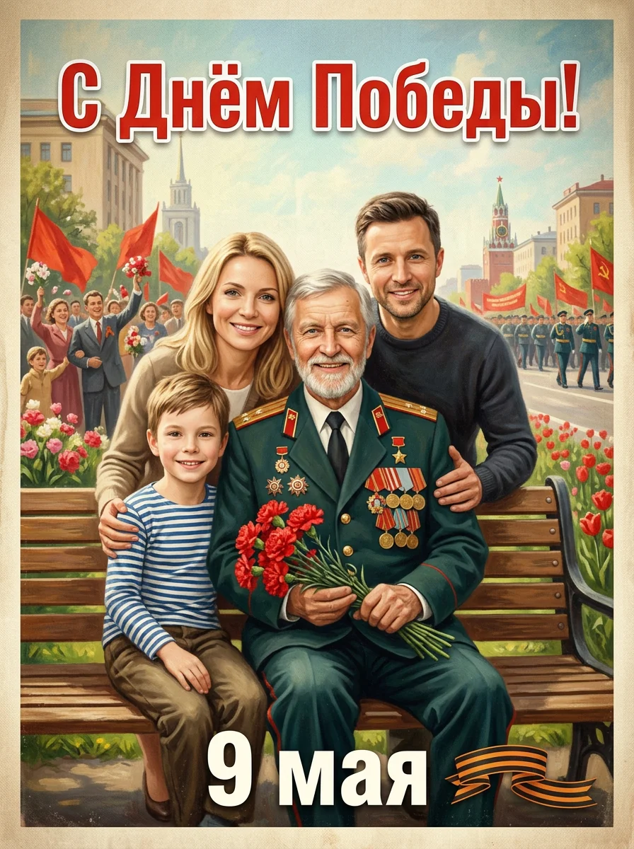Открытка к 9 мая — пример 1