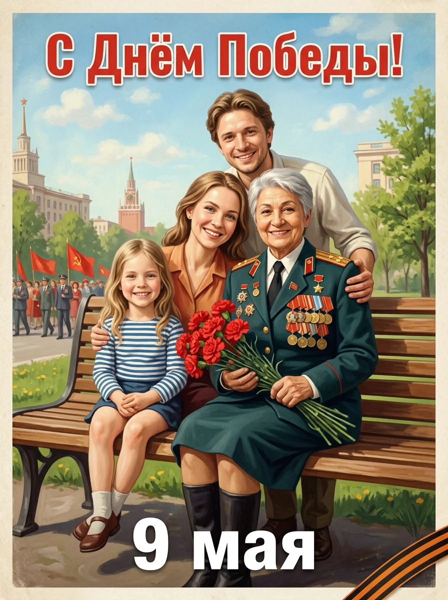 Открытка к 9 мая — пример 2