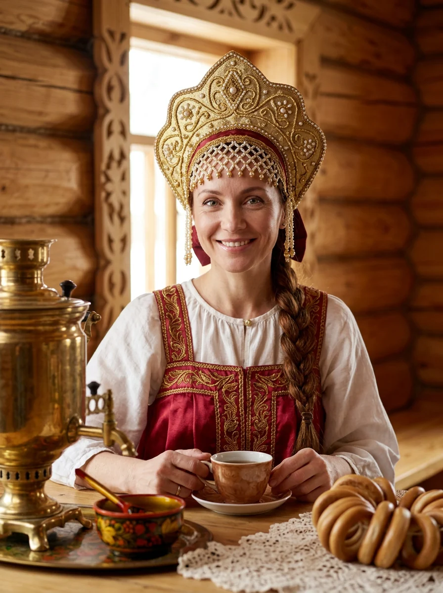 Русский стиль: кокошник и самовар — пример 2